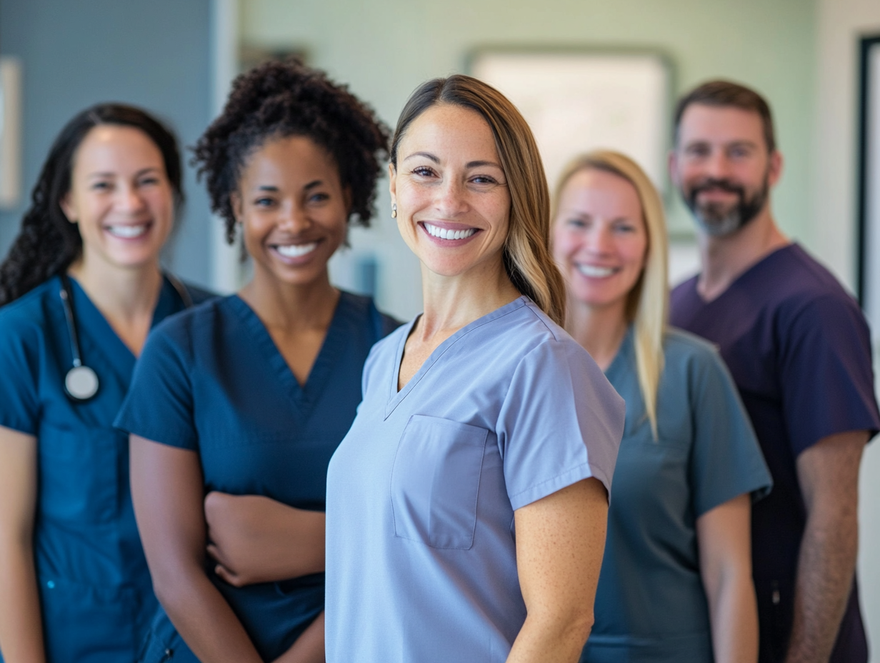 Caring healthcare professional assisting elderly patient at home